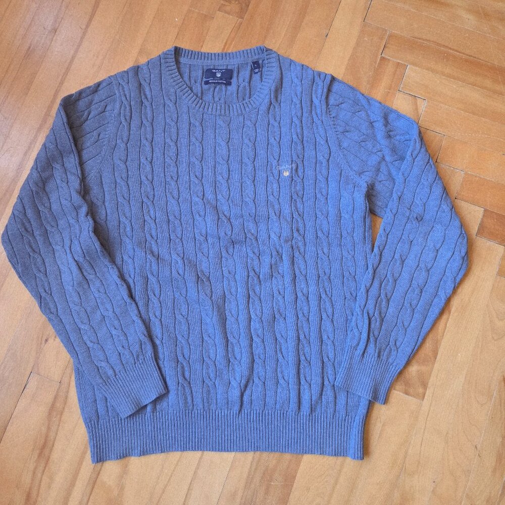 Knit Cable Crewneck sweater blue GANT